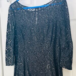 SL Fashions Black Long Sleeve Sequin Dress